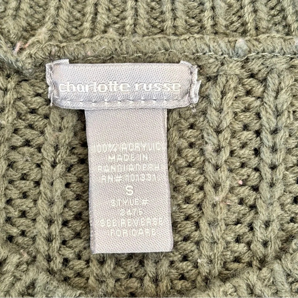 Charlotte Russe Chunky Ribbed Knit Side Zip Sweater Olive Green Small - Picture 6 of 7